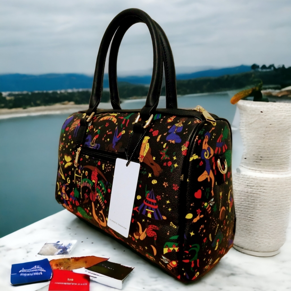 Cultural Print 3 PC Boston Style Handbag Set